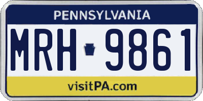 PA license plate MRH9861