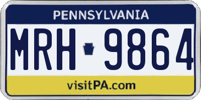 PA license plate MRH9864