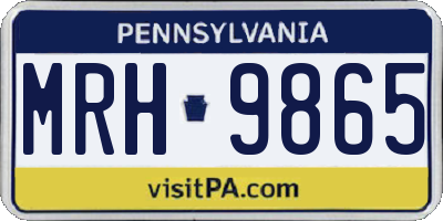 PA license plate MRH9865