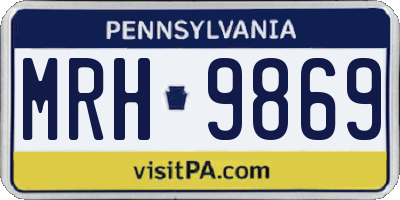 PA license plate MRH9869