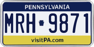 PA license plate MRH9871