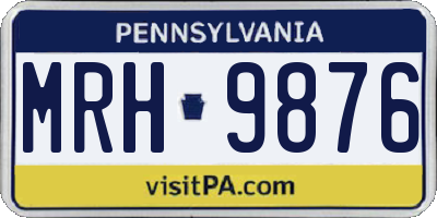 PA license plate MRH9876