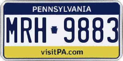 PA license plate MRH9883