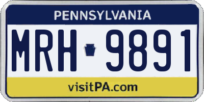 PA license plate MRH9891