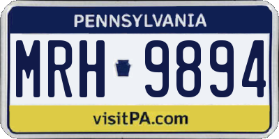 PA license plate MRH9894
