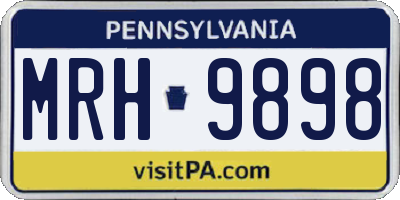 PA license plate MRH9898
