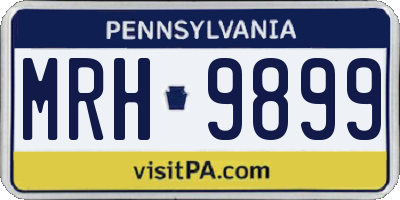 PA license plate MRH9899