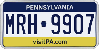 PA license plate MRH9907