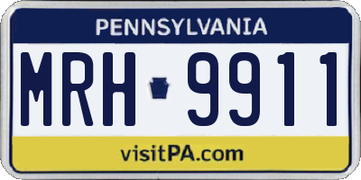 PA license plate MRH9911
