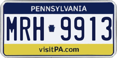 PA license plate MRH9913