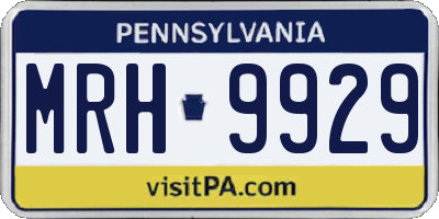 PA license plate MRH9929
