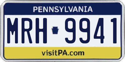 PA license plate MRH9941