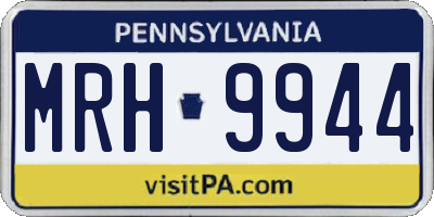 PA license plate MRH9944