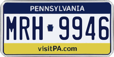 PA license plate MRH9946