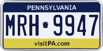PA license plate MRH9947