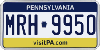 PA license plate MRH9950
