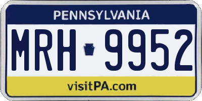 PA license plate MRH9952
