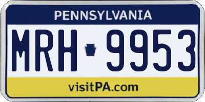 PA license plate MRH9953