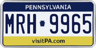 PA license plate MRH9965