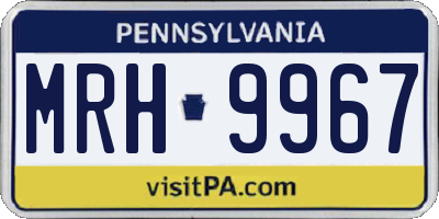 PA license plate MRH9967