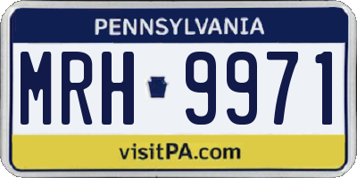 PA license plate MRH9971