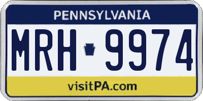 PA license plate MRH9974
