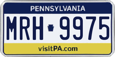 PA license plate MRH9975