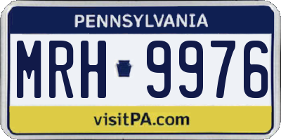 PA license plate MRH9976