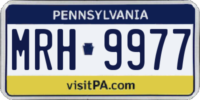 PA license plate MRH9977