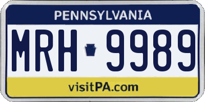 PA license plate MRH9989