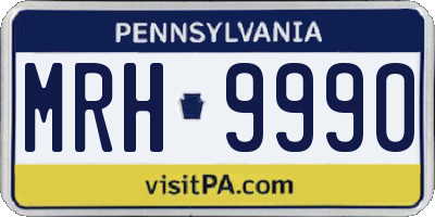 PA license plate MRH9990