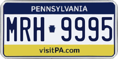 PA license plate MRH9995