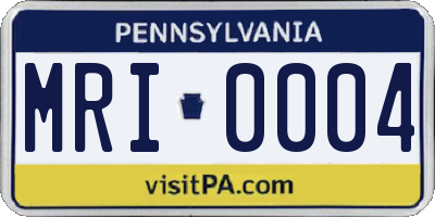 PA license plate MRI0004