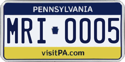PA license plate MRI0005