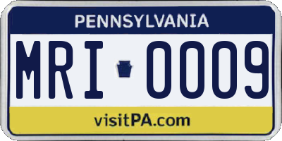 PA license plate MRI0009
