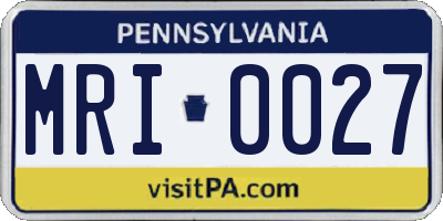 PA license plate MRI0027