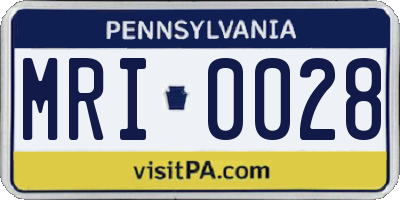 PA license plate MRI0028