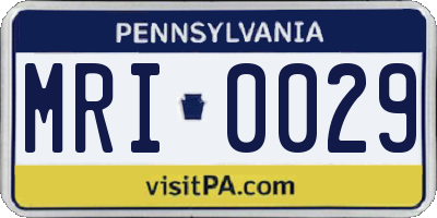 PA license plate MRI0029