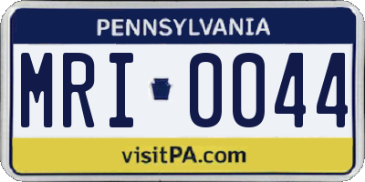 PA license plate MRI0044