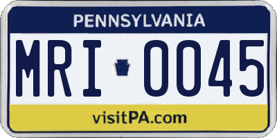 PA license plate MRI0045