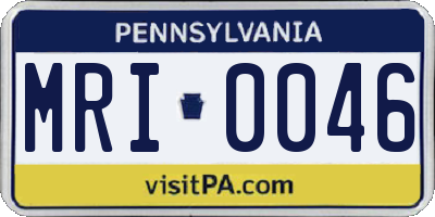 PA license plate MRI0046