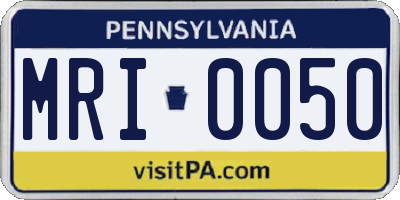 PA license plate MRI0050