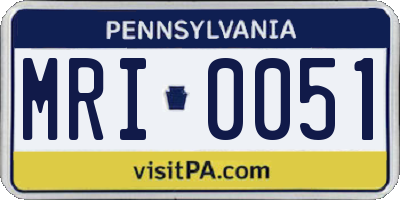 PA license plate MRI0051