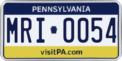 PA license plate MRI0054