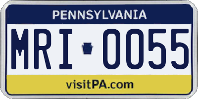 PA license plate MRI0055