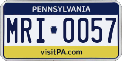 PA license plate MRI0057