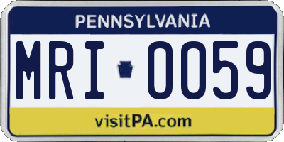 PA license plate MRI0059