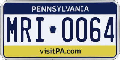 PA license plate MRI0064