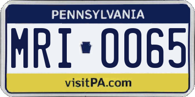 PA license plate MRI0065