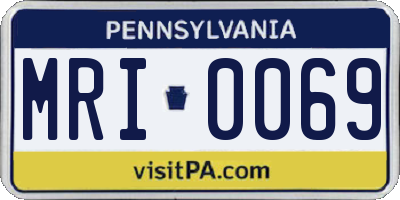 PA license plate MRI0069